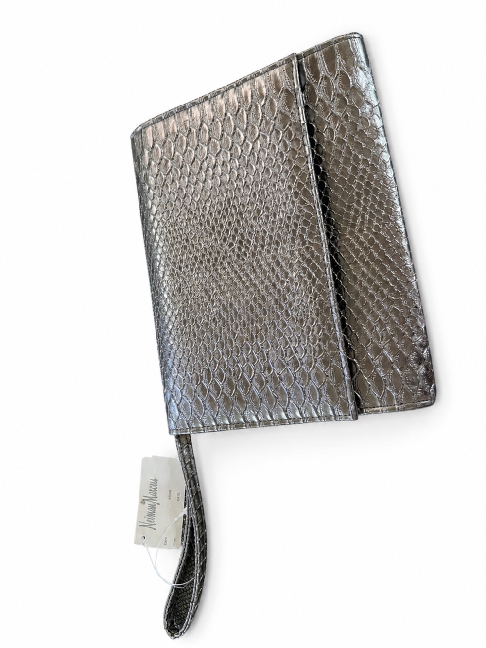 Neiman Marcus Vintage Metallic Snakeskin Wristlet Clutch NWT Y2K